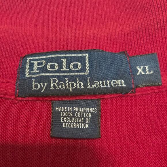Polo Ralph Lauren Red Long Sleeve Men’s Polo Shirt XL Classic Fit Casual - Picture 3 of 9